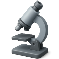 Gray microscope on a white background