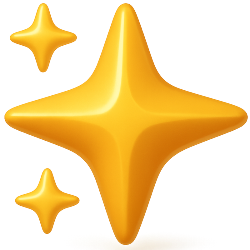 Three yellow star-shaped objects on a white background