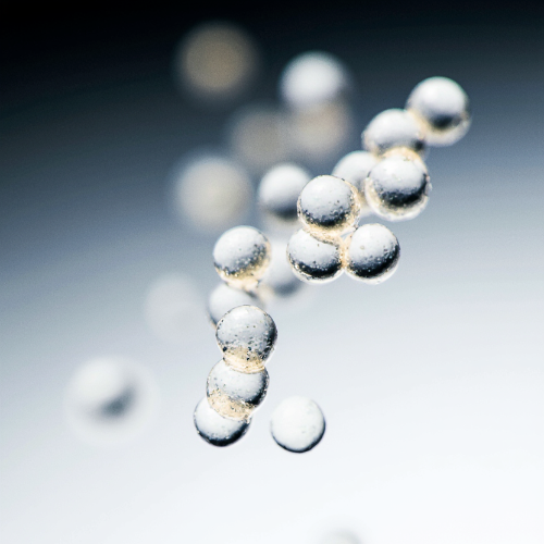 Close-up of a molecular structure with a blurred background