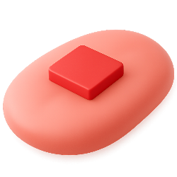 Red strip on tongue icon